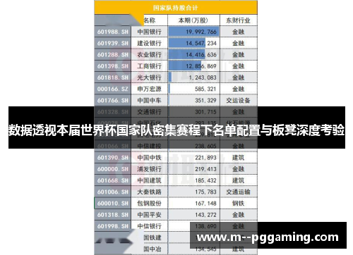 数据透视本届世界杯国家队密集赛程下名单配置与板凳深度考验 数据透视本届世界杯国家队密集赛程下名单配置与板凳深度考验